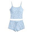 thumbnail image 4 of Jowdiw Women Pajama Set Polka Dot Print Cami Shorts Set Drawstring Lounge Sleepwear Two Piece Home Wear, 4 of 6