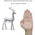 thumbnail image 4 of 2Pcs Silver Christmas Reindeer Decor, Standing Sitting Deer Figurines, Mini Reindeer Statues Sculpture, for Indoor Home Cabinet Mantle Table Top Christmas Decorations, 4 of 14