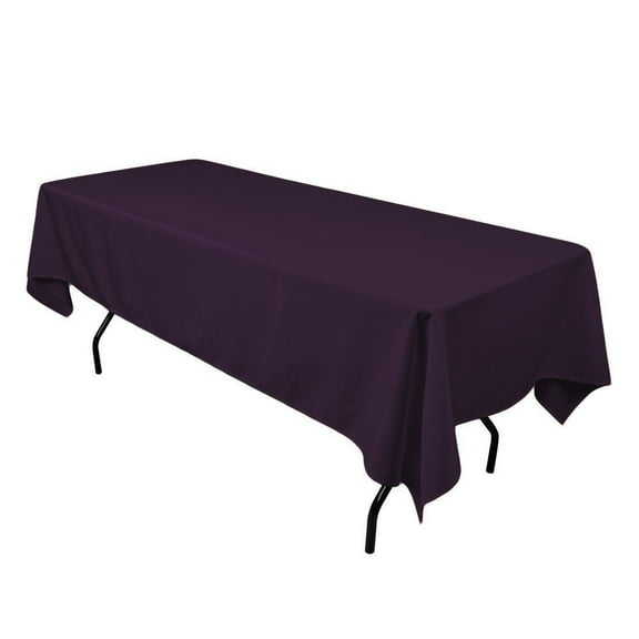 5 pack 60"×126" Seamless 100% Polyester Tablecloths 25 COLORS Wholesale Wedding", (Color: Eggplant Purple)