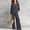 Dark Gray, variant on Morttic Women's Casual Loose Two-Piece Set Long Sleeve Round Neck Top & Elastic Waist Wide-Leg Pants with Pockets Wine Red,S