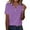 Purple, variant on BVOFAR Womens Trendy Striped Tops 2025 Short Sleeve V Neck Button Shirts Summer Casual Color Block Tunics