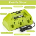 thumbnail image 5 of 18V 6 Ports Rapid Charger Station for Ryobi P180 P135 18V ONE+ Supercharger for P100 / P102 / P105 / P107 / P108 / P189 / P190 / P193 ,Compatible with All Ryobi ONE+ 18V Battery Without USB Port, 5 of 8