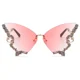 thumbnail image 5 of Gafas De Sol De mariposa De diamante De lujo para mujer, Gafas De Sol De gran tamaño sin montura, Vintage, Y2k, 5 of 5