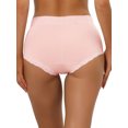 thumbnail image 3 of INSPIRE CHIC Women's Cotton Underwear High-Rise Lace Trim Tummy Control Full Coverage Brief M Light Pink, 3 of 4