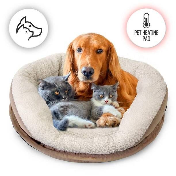 SereneLife SLPTW33 Pet Heating Pad Round Shape Pet Heated Bed