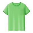 thumbnail image 4 of HUANBAI Kids Mesh T Shirts Short Sleeve Plain Top Tees Boy & Girl Baby Unisex Toddler Children Crew Neck T Shirt With Pocket Solid color for Boys 8-9 Years, 4 of 4