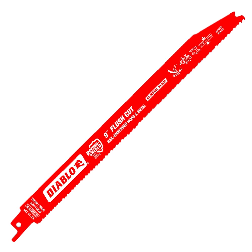 Diablo 9 in. Bi-Metal Reciprocating Saw Blade 10/14 TPI 5 pk