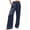 A Navy, variant on Womens Ultra-Soft Pajama Pants Womens Pants Women's Satin Wide Leg Pants High Waisted Drawstring Flowy Silk Trousers With Pockets Navy 2Xl