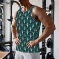 thumbnail image 5 of KLL Green Vintage Peacock Print Men's Muscle Gym Workout Stringer Tank Tops Bodybuilding Fitness T-Shirts Tank Tops Men-3X-Large, 5 of 7