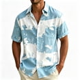 thumbnail image 2 of Yaoyar Men's Vibrant Hawaiian Print Short Sleeve Camp Collar Shirt Breathable Lightweight Summer Vacation Tee, 2 of 5