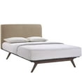 thumbnail image 2 of Modern Urban Contemporary 2 pcs Queen Size Bedroom Set, Brown Fabric Wood, 2 of 7
