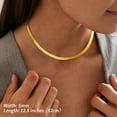 thumbnail image 5 of FindChic 14K Gold Plated Necklace for Women 5mm Herringbone Choker Snake Chain Birthday Mothers Day Jewelry Gifts Her Mom Wife Lady Female Adults Age Ideas, 12.5inch, 5 of 9