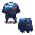 thumbnail image 4 of Lsque Moonlit Blue Wolf Women's Short-Sleeved Pajama Set - 2 Piece Soft and Lightweight Sleepwear Set-Large, 4 of 9