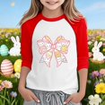 thumbnail image 2 of Toddler Girls' Long Sleeve Crew Neck Tee T-Shirt Easter Fashion Rabbit Printed T-Shirt Size 3-4T , Red, 2 of 4