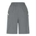 thumbnail image 7 of Olyvenn Womens Summer Casual Shorts with Side Pockets Knee Length Straight Leg Elastic Waisted Short Slacks 2025 Hiking Shorts Gray XXL, 7 of 7