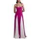 thumbnail image 1 of Vestido de noche EEMEII con tirantes finos plisados de retazos fucsia, 1 of 8