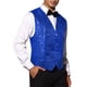 thumbnail image 4 of Chaleco de lentejuelas INSPIRE CHIC para hombres, sin mangas, con cuello en V, brillante y de discoteca S Azul, 4 of 5