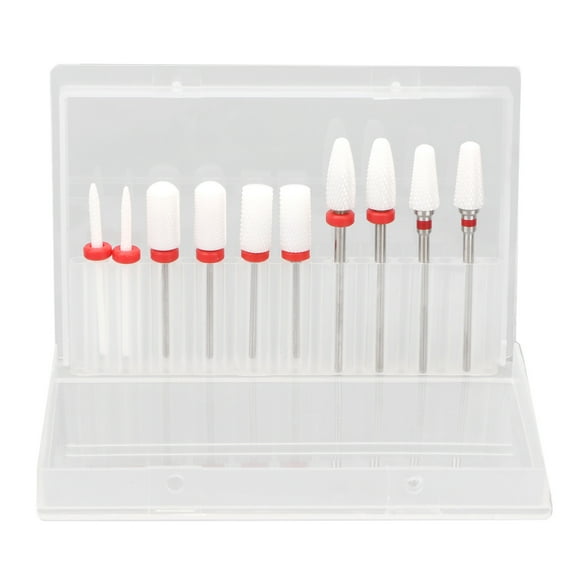 Juego de brocas para uñas NikouMX 10 piezas Taladro cerámica Cabezal pulido