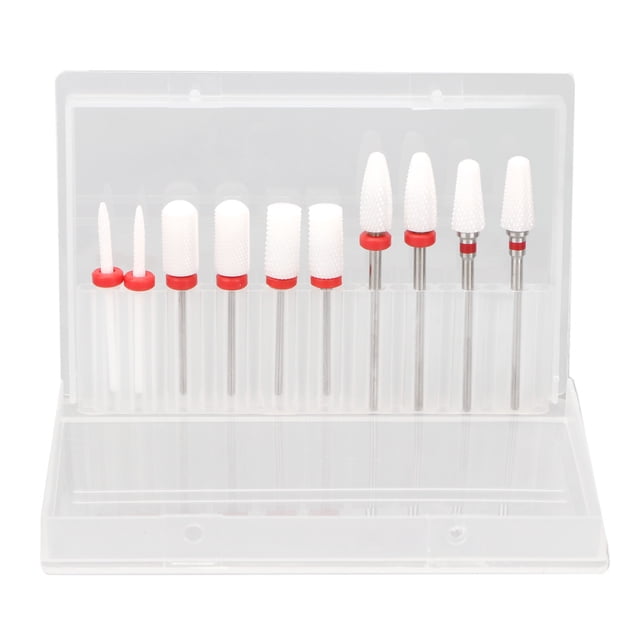 Juego de brocas para uñas NikouMX 10 piezas Taladro cerámica Cabezal pulido
