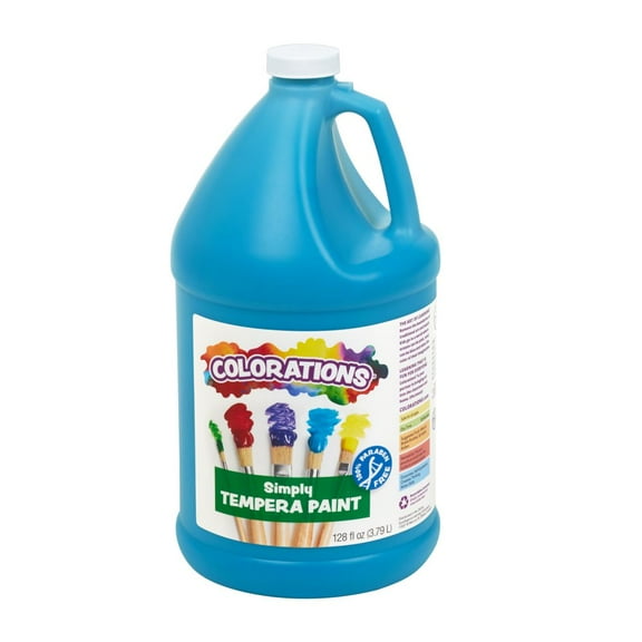 Colorations Paraben-Free Simply Washable Tempera Paint- Turquoise, 1 Gallon