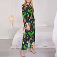 thumbnail image 4 of Junzan Cute Hedgehogs Cactus Blue Print Womens Pajama Sets,Long Sleeve Button Down For Women Pjs 2 Piece, 4 of 9