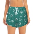 thumbnail image 2 of Uemuo teal green paw Pattern Women's Athletic Shorts High Waisted Running Shorts with Liner Pockets Gym Elastic Workout Shorts-XX-Large, 2 of 7