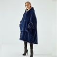 thumbnail image 1 of Extra Long Hoodie Blanket Oversized Soft Sherpa Fleece Giant Sweatshirt With Zip, 1 of 3