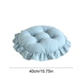 thumbnail image 2 of JWZZYD Boho Cotton Round Chair Cushions, 15.75" Soft Thick Non Slip Seat Pad, Farmhouse Rustic Ruffled Chair Pads for Dining Kitchen Bedroom Window Indoor Home Decor, Light Blue, 1 Pack, 2 of 6