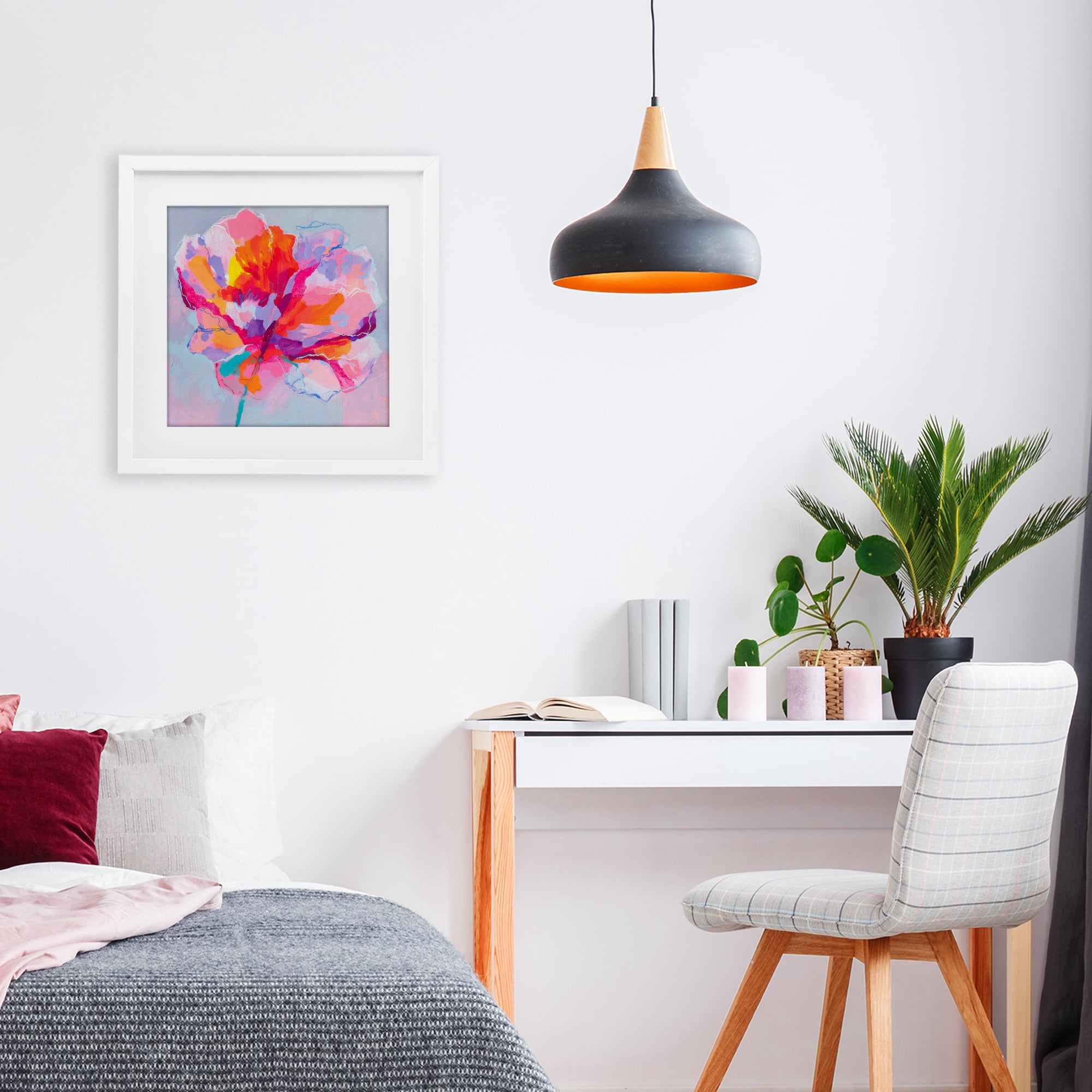Stupell Industries The Open Petal Expression White Framed Print Under Glass, design by Chromatic Storm Studio
