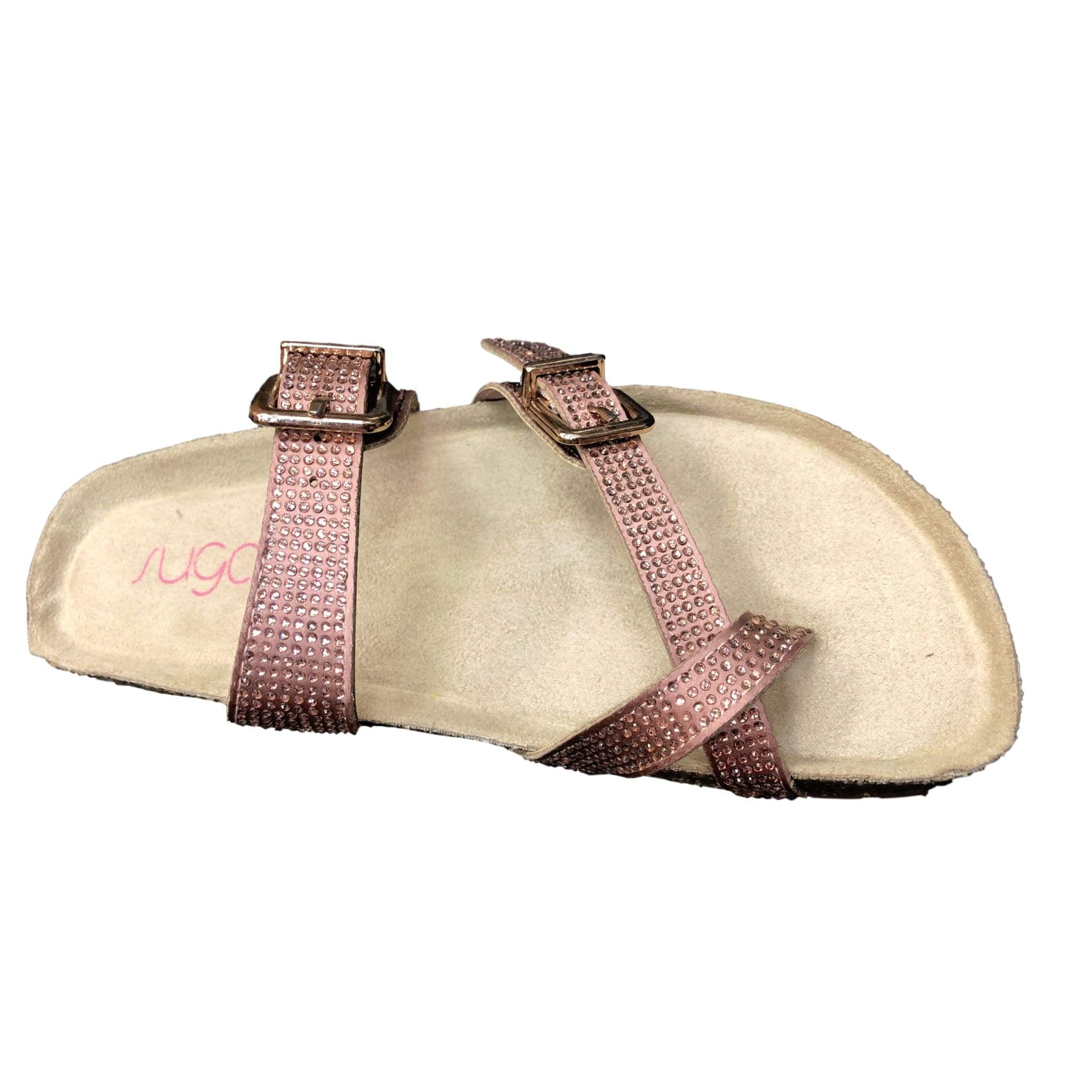 rose gold footbed sandals