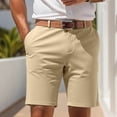 thumbnail image 2 of IhhxPro Men's Casual Shorts with Elastic Waist and Pockets, Business Belted Bermuda Quick Dry Lightweight Cotton Relaxed Fit Summer Travel Golf S-2XL, 2 of 9