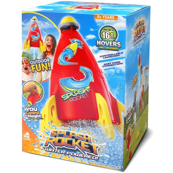 Lanard: Water-Powered Splash Rocket Sprinkler - Hovers & Sprays Water, Controllable Launcher, Flies Up To 16 ft, Hose Attaching, Outdoor Toy, Kids 5 