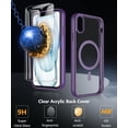 thumbnail image 4 of Hensinple - Funda magnética con protector de pantalla para iPhone XR, color morado, 4 of 7