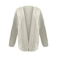 thumbnail image 3 of UPPADA Open Front Cardigan for Women Plus Size Chunky Cable Knit Sweater Casual Oversized Outerwear Solid Trendy Fall Outfit Beige,L, 3 of 5