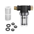 thumbnail image 1 of JIAHAOO 3/4 Inch GHT Garden Hose Water Filter Inline 80 PSI for Pressure Washers 40 & 100 Mesh Screens Washer Pump Protection, 1 of 7