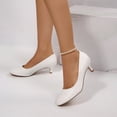 thumbnail image 2 of Rexoro Women's Classic Round Close Toe Pumps Slip On Low Thin Heel Heels Office Daily Dress Occasions Shoes, 2 of 7