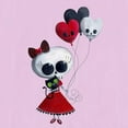 thumbnail image 3 of CafePress - Cute Skeleton Girl With Spooky Balloons Women's Ni - Women's Nightshirt, 3 of 4