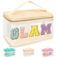 thumbnail image 1 of Bolsa de maquillaje izuzta Chenille Letter, transparente, impermeable, beige, 1 of 9