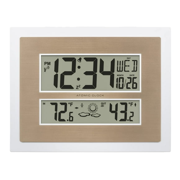 Reloj de pared digital Atomic La Crosse 512-14937-INT blanco