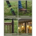 thumbnail image 6 of Metal String Light Poles for Outside Hanging - Backyard, Garden, Patio, 2 Pack Lighting Stand with Adjustable Height for Outdoor Parties, Wedding, Extra-Long 5-Prong Claws, (10FT) FLP02B01, 6 of 9