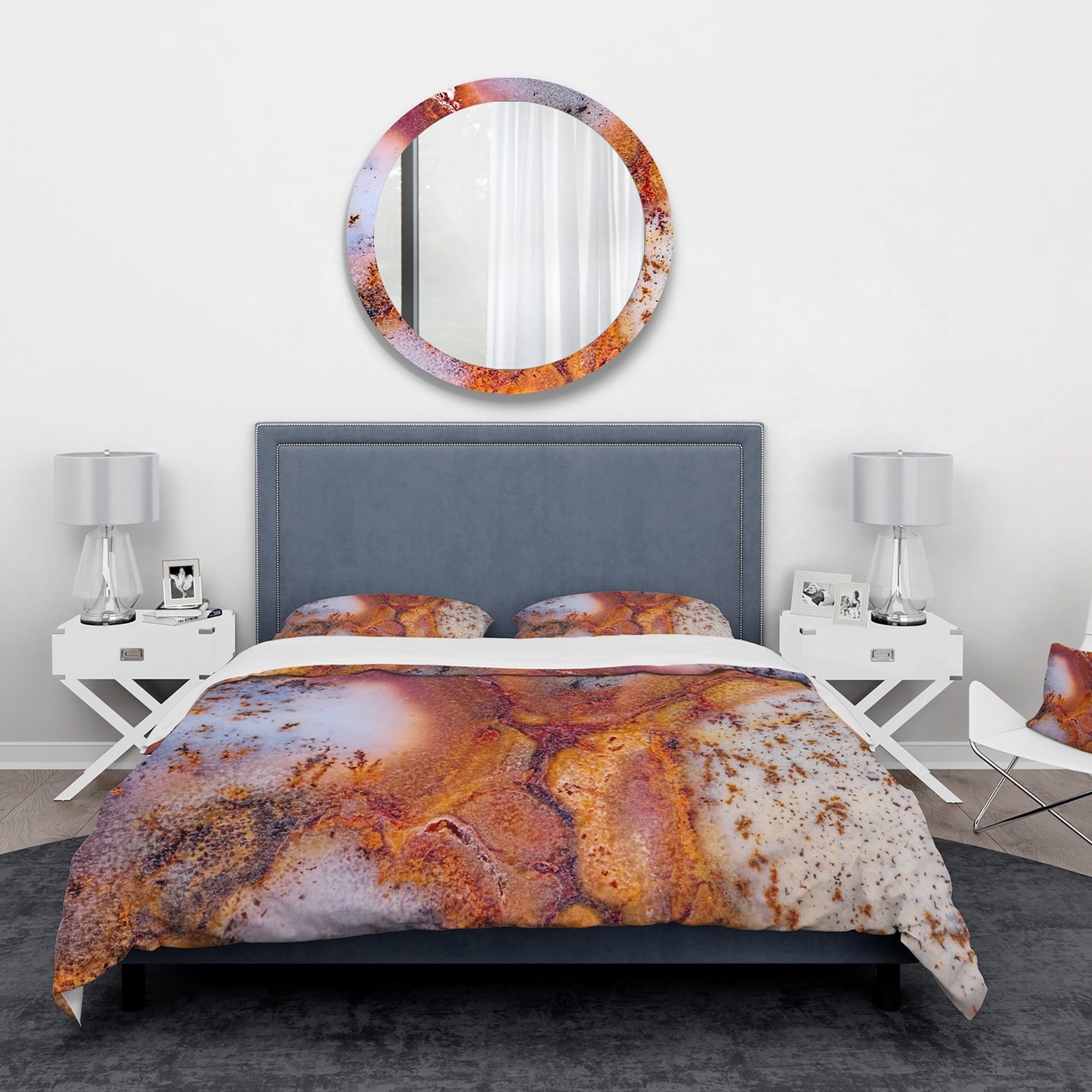 Designart 'Moss Agate with crack' Stone Duvet Cover Set