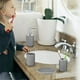 thumbnail image 4 of Juego de accesorios de baño de cuatro piezas gris con dispensador de jabón, cepillo de dientes, vaso y jabonera, juego de plástico dental T-216-4, 4 of 6