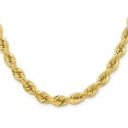 thumbnail image 2 of Solid 14K Yellow Gold 6.7mm Diamond-cut Rope with Fancy Lobster Lock Chain - 24", 2 of 8