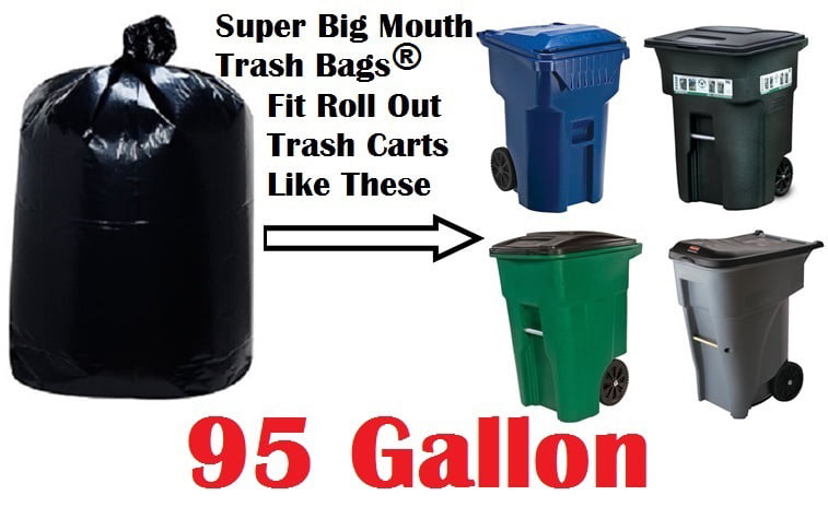 95 Gallon Trash Bags - Super Big Mouth Trash Bags® - 3 Count