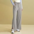 thumbnail image 4 of HAiming Womens Split Wide Leg Sweatpants High Waisted Summer Pants Lightweight Palazzo Pants with Pockets, 4 of 6