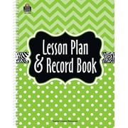 Lime Chevron and Dots Lesson Plan & Record Book, (Spiral-Bound)
