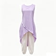thumbnail image 4 of Guluxicc 2 Piece Womens Outfit Sets Crew Neck Asymmetric Hem Tank Top Elastic Cuff Harem Pants Outfits for Casual, 4 of 5