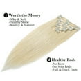 thumbnail image 6 of SEGO Red Clip in Hair Extensions Human Hair Full Head 100% Real Remy Thick Hair Extensions Silky Straight Balayage Blonde Hair Pieces, 6 of 7