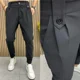 thumbnail image 3 of Pantalones de traje negro fluido para hombre, pantalones ajustados drapeados con trenzas para hombre, oferta de ropa de verano 2024, diseñador clásico de primavera, formal, 3 of 5