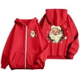 thumbnail image 4 of Telankuip Zip up Hoodies for Women Christmas Retro Santa Claus Graphic Long Sleeve Full Zipper Jackets Loose Drop Shoulder Comfy Drawstring Hooded Sweatshirts with Pockets Red L, 4 of 7